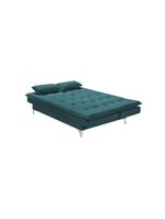 Sofá Cama Casal Berlim 190cm Design Moderno Veludo Azul
