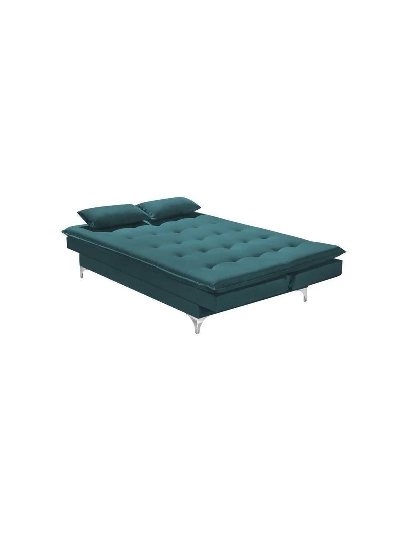 Sofá Cama Casal Berlim 190cm Design Moderno Veludo Azul