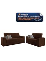 Conjunto De Sofá 2 E 3 Lugares Leon Veludo Mamflex Marrom