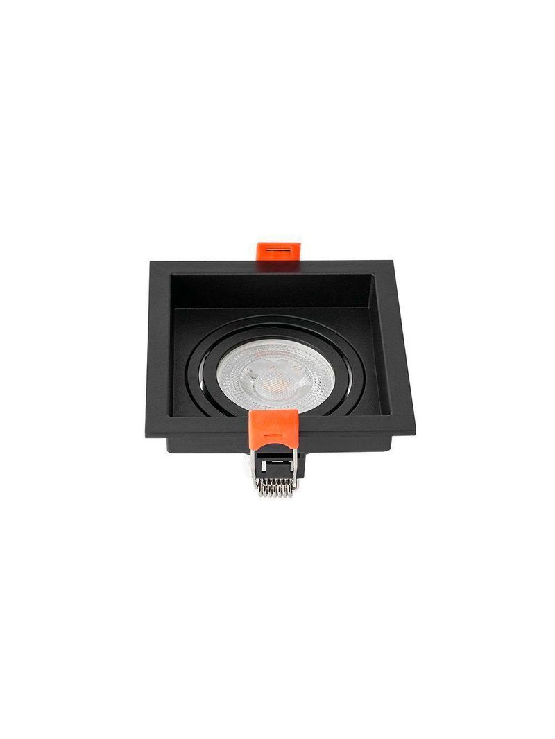 Spot De Embutir Recuado Nordecor Loyo Para 1 Lâmpada Gu10 Mr16 Quadrado Preto