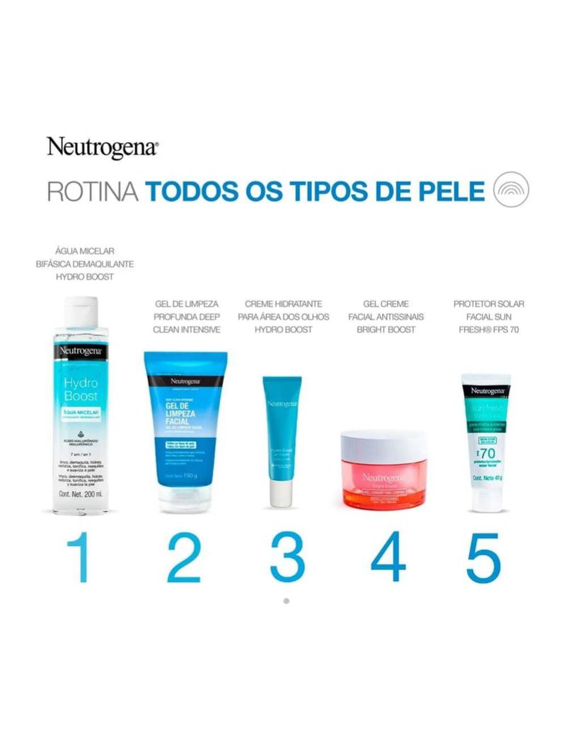 Gel creme hidratante para a área dos olhos hydro boost neutrogena