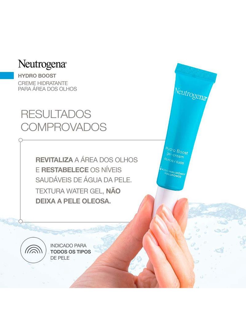 Gel creme hidratante para a área dos olhos hydro boost neutrogena