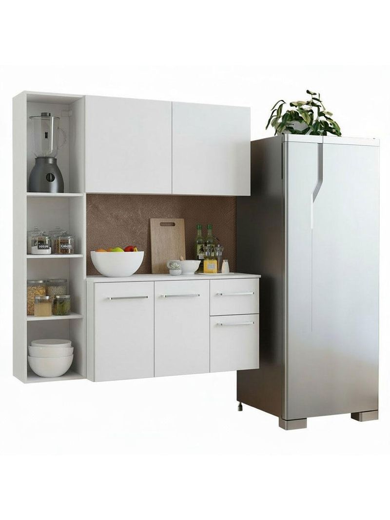 Armário de cozinha compacta 120cm branco easy madesa