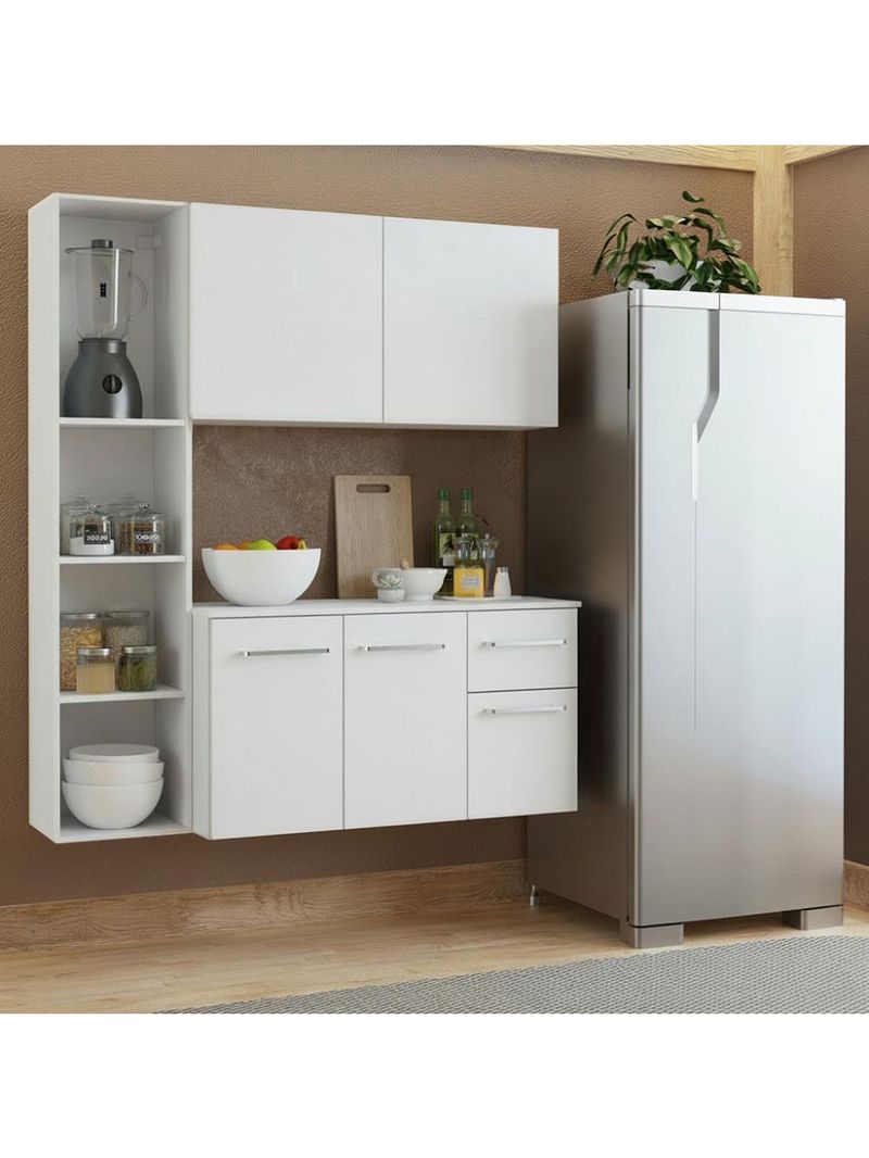 Armário de cozinha compacta 120cm branco easy madesa