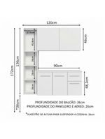 Armário de cozinha compacta 120cm branco easy madesa