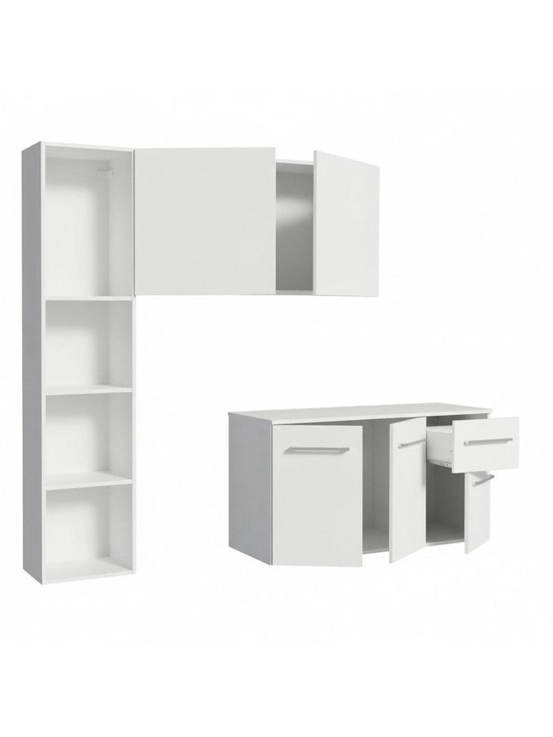 Armário de cozinha compacta 120cm branco easy madesa
