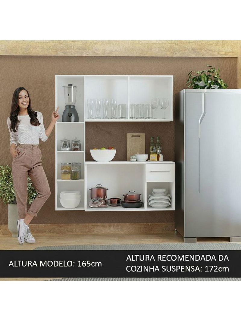 Armário de cozinha compacta 120cm branco easy madesa