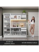 Armário de cozinha compacta 100% mdf 170 cm branco smart madesa 01