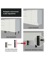 Armário de cozinha compacta 100% mdf 170 cm branco smart madesa 01