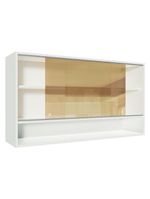 Armário de cozinha aéreo 2 portas de correr de vidro reflex e 1 nicho branco glamy madesa