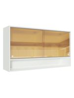 Armário de cozinha aéreo 2 portas de correr de vidro reflex e 1 nicho branco glamy madesa