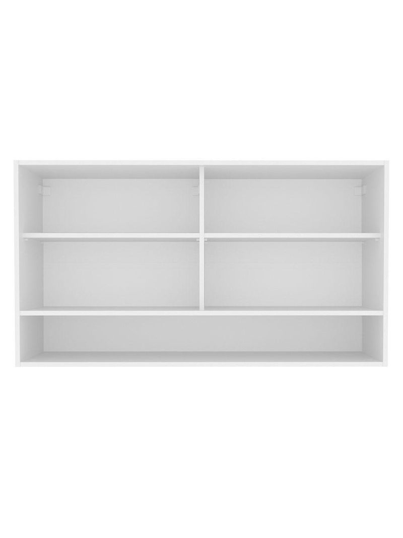 Armário de cozinha aéreo 2 portas de correr de vidro reflex e 1 nicho branco glamy madesa