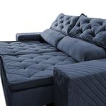 Sofá Retrátil E Reclinável 2,00m Essence Velusoft Azul Cama Inbox
