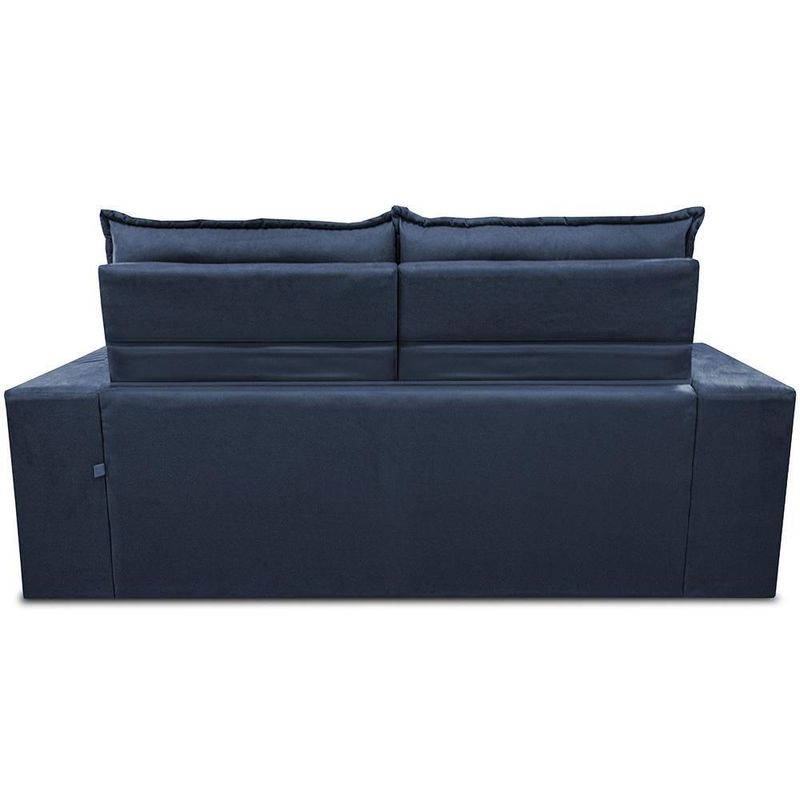 Sofá Retrátil E Reclinável 2,00m Essence Velusoft Azul Cama Inbox