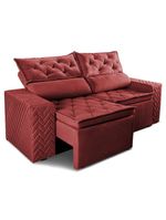 Sofá Retrátil E Reclinável 2,30m Essence Velusoft Vermelho Cama Inbox