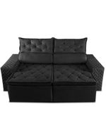 Sofá Retrátil E Reclinável 2,30m Essence Velusoft Preto Cama Inbox