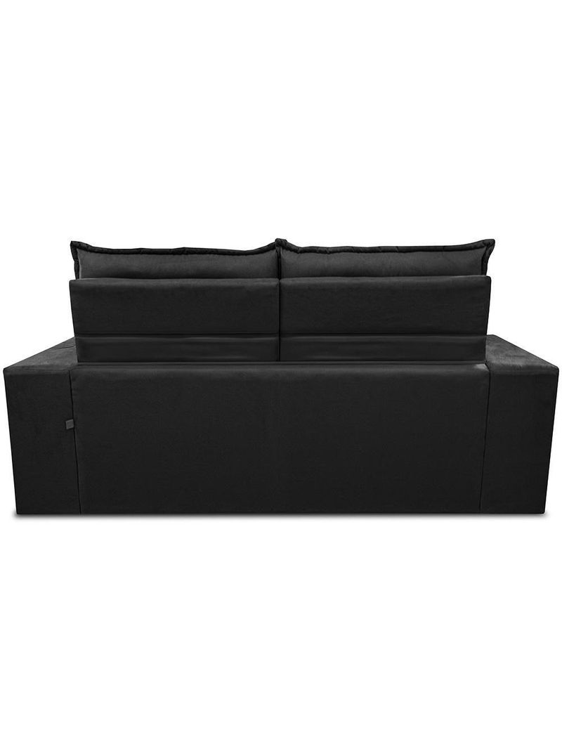 Sofá Retrátil E Reclinável 2,30m Essence Velusoft Preto Cama Inbox
