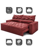 Sofá Retrátil E Reclinável 2,30m Essence Velusoft Vermelho Cama Inbox