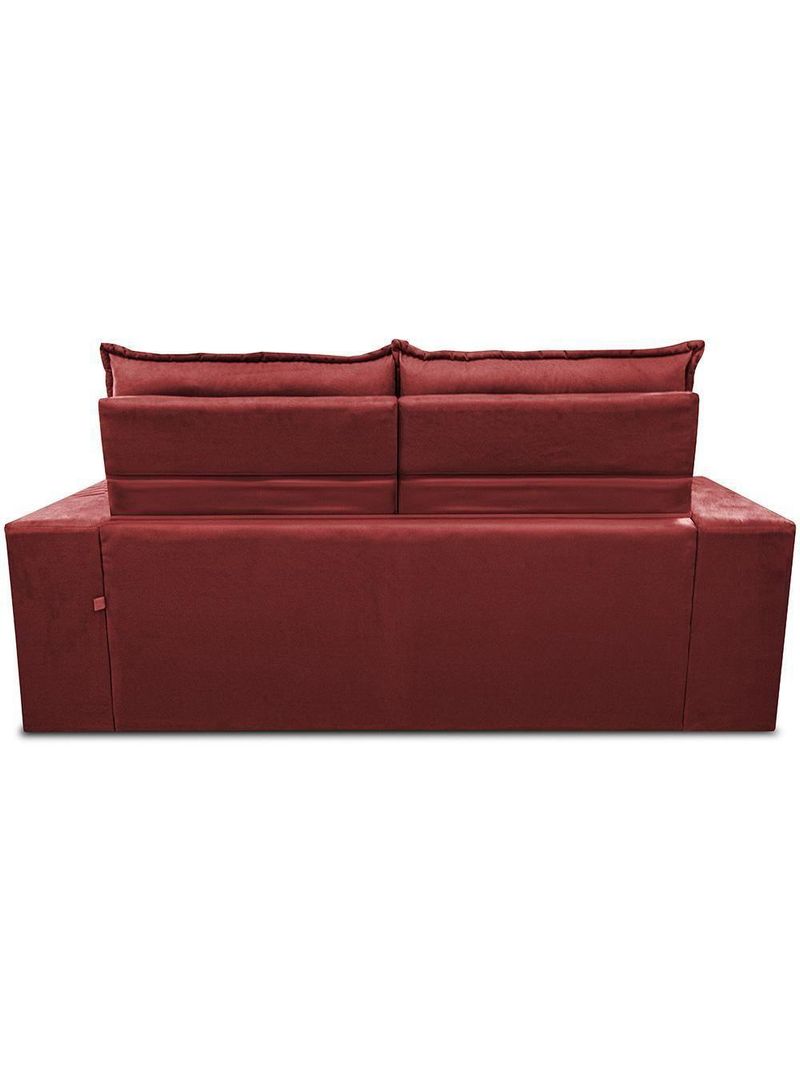 Sofá Retrátil E Reclinável 2,30m Essence Velusoft Vermelho Cama Inbox