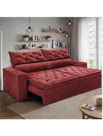 Sofá Retrátil E Reclinável 2,30m Essence Velusoft Vermelho Cama Inbox