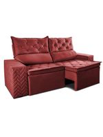 Sofá Retrátil E Reclinável 2,30m Essence Velusoft Vermelho Cama Inbox