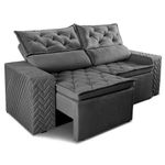 Sofá Retrátil E Reclinável 2,30m Essence Velusoft Cinza Cama Inbox