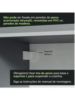 Armário de cozinha aéreo 2 portas de correr de vidro neutral e 1 nicho cinza nice madesa