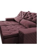 Sofá Retrátil E Reclinável 2,00m Essence Velusoft Vinho Cama Inbox