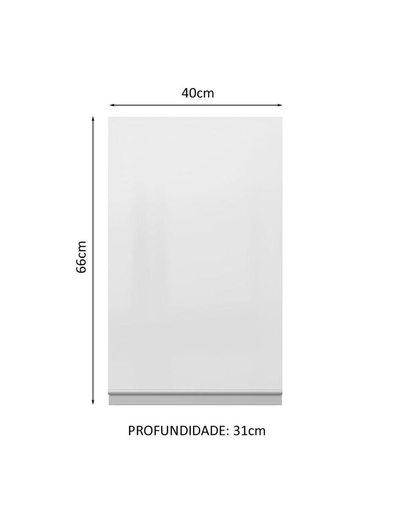 Armário de cozinha aéreo 100% mdf 40 cm porta branco brilho acordes madesa