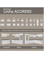 Armário de cozinha aéreo 100% mdf 40 cm porta branco brilho acordes madesa