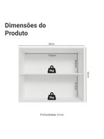 Armário aéreo 80 cm 2 portas branco vik madesa
