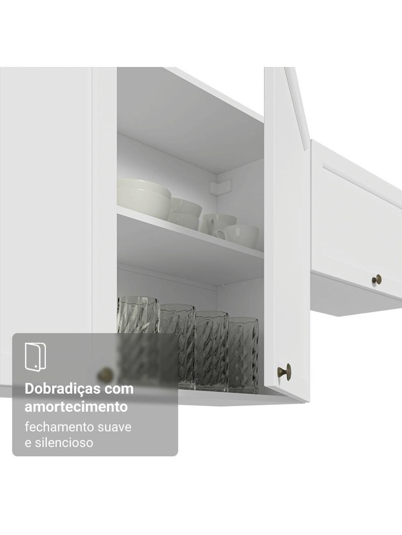 Armário aéreo 80 cm 2 portas branco vik madesa