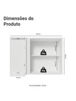 Armário aéreo de canto 1 porta branco vik madesa