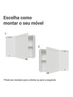Armário aéreo de canto 1 porta branco vik madesa