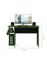 Mesa P/ Escritório E Gamer Preto Fosco/verde (387577)