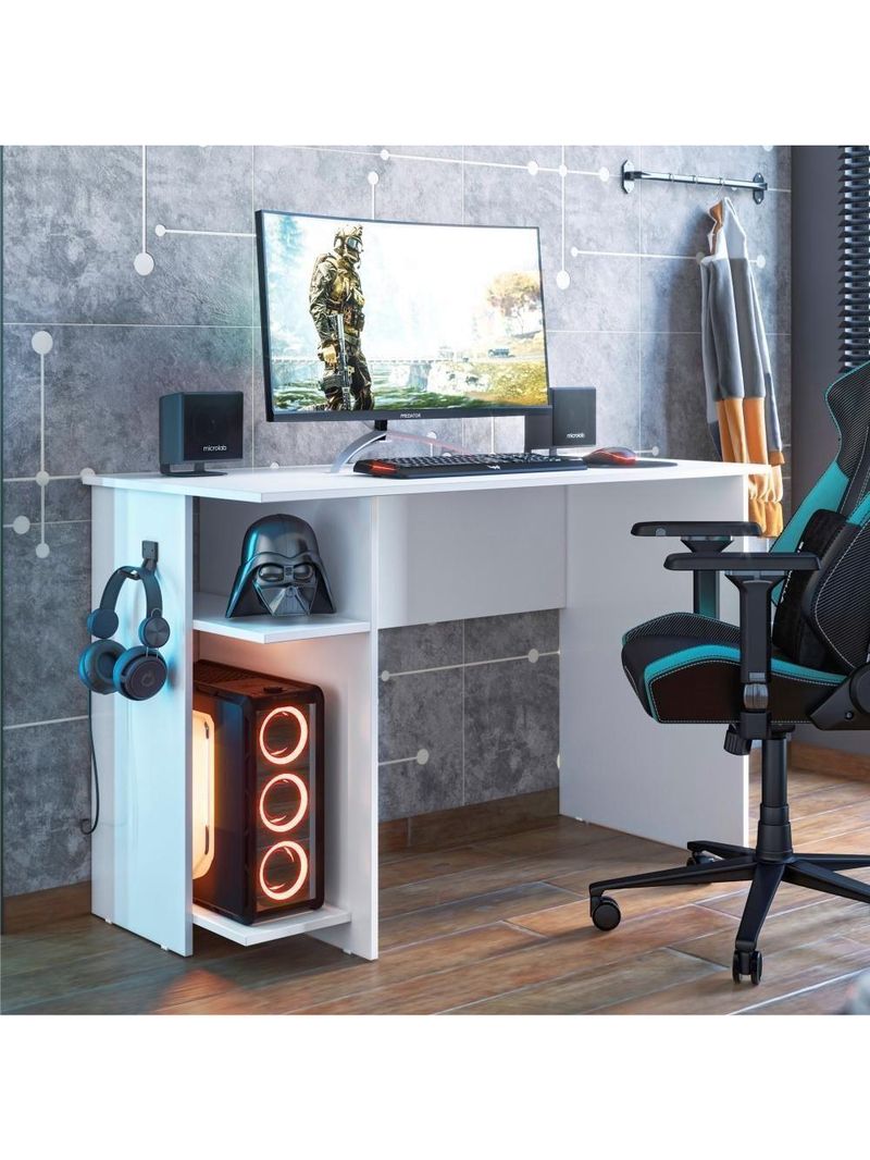 Mesa P/ Escritório E Gamer Branco/branco (38755)