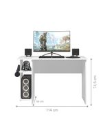 Mesa P/ Escritório E Gamer Branco/branco (38755) + Armario Gamer Branco/branco (40955)