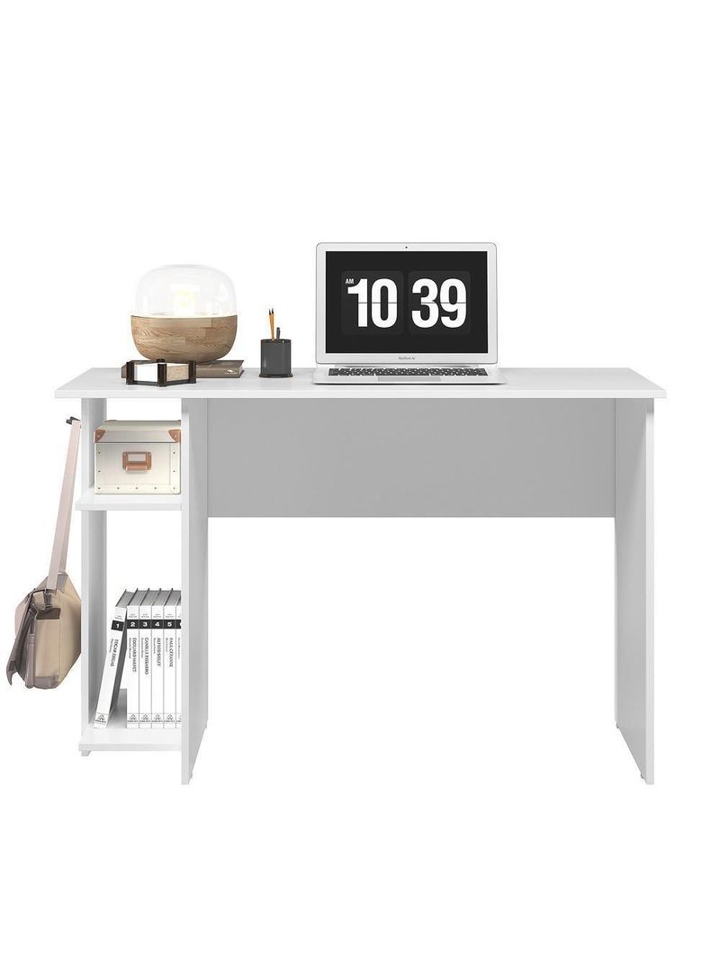 Mesa P/ Escritório E Gamer Branco/branco (38755) + Armario Gamer Branco/branco (40955)