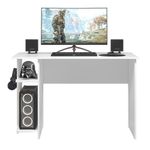 Mesa P/ Escritório E Gamer Branco/branco (38755) + Armario Gamer Branco/branco (40955)