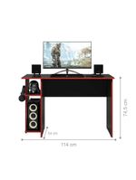 Mesa P/ Escritório E Gamer Preto Fosco/vermelho (387576)