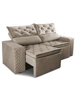 Sofá Retrátil E Reclinável 2,30m Essence Velusoft Bege Cama Inbox
