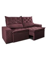 Sofá Retrátil E Reclinável 2,30m Essence Velusoft Vinho Cama Inbox