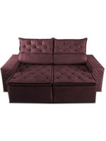 Sofá Retrátil E Reclinável 2,30m Essence Velusoft Vinho Cama Inbox