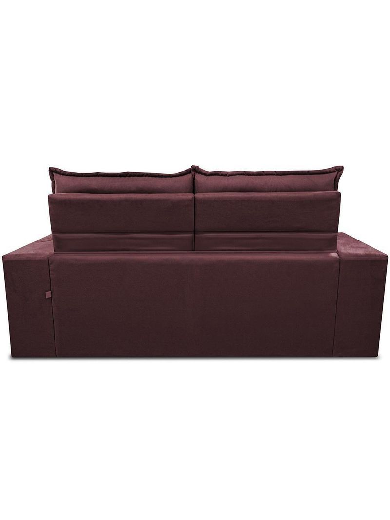 Sofá Retrátil E Reclinável 2,30m Essence Velusoft Vinho Cama Inbox