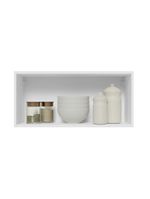Armário aéreo 70 cm 1 porta branco/branco veludo lux madesa
