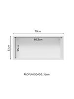 Armário aéreo 70 cm 1 porta branco/branco veludo lux madesa