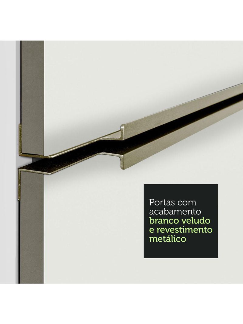 Armário aéreo 70 cm 1 porta branco/branco veludo lux madesa