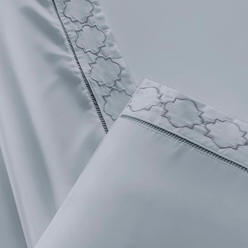 Jogo cama lençol santoro casal padrão micropercal 300 fios 4 peças - cinza