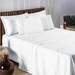 Jogo cama lençol santoro casal padrão micropercal 300 fios 4 peças - branco