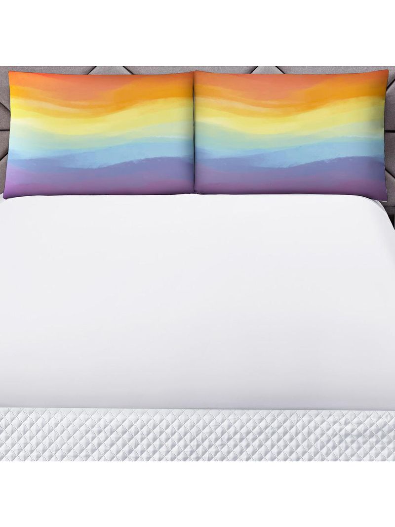 Jogo cama lençol shine queen microfibra 180 fios 3 peças - tie dye branco